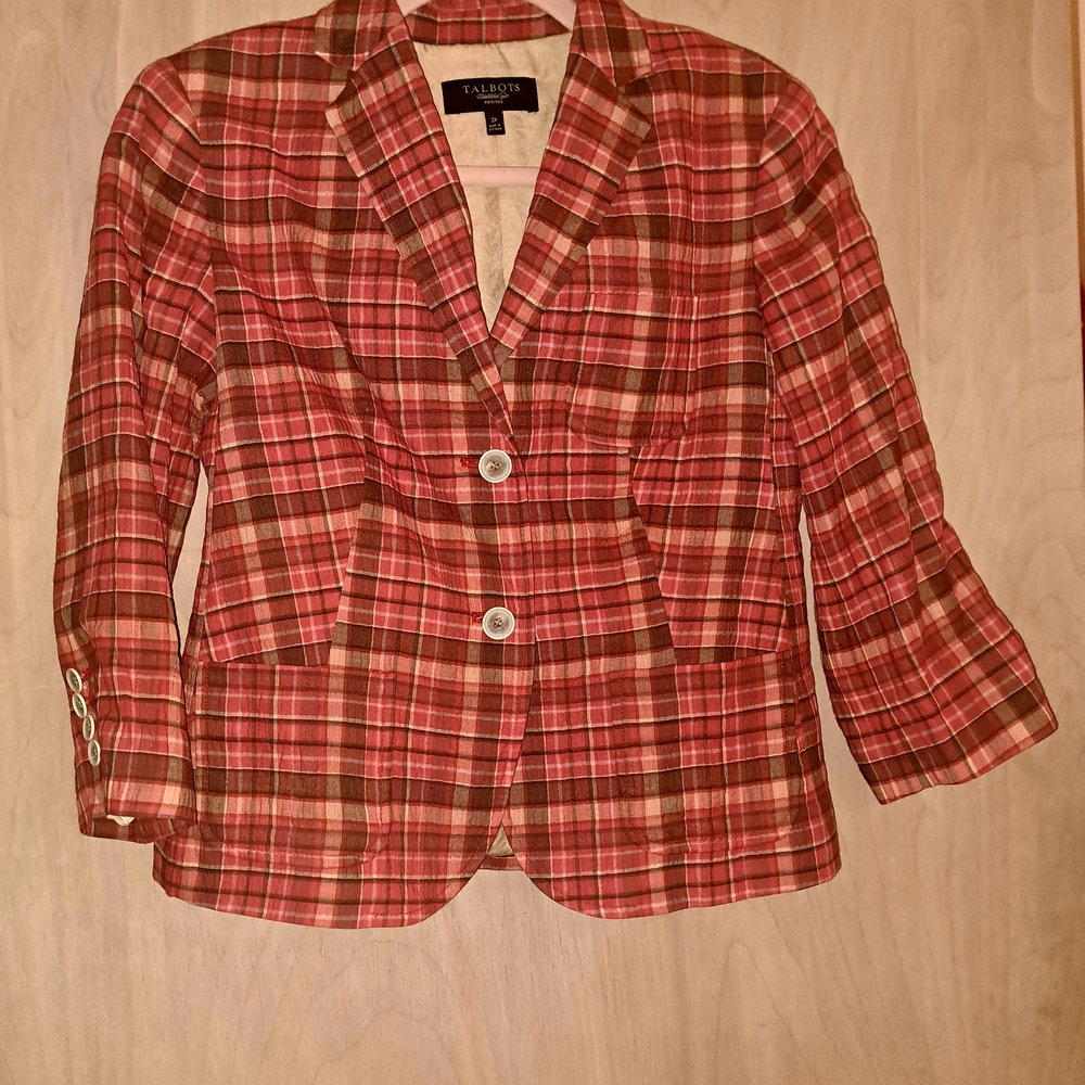 Talbots Women's Multicolor Plaid Blazer